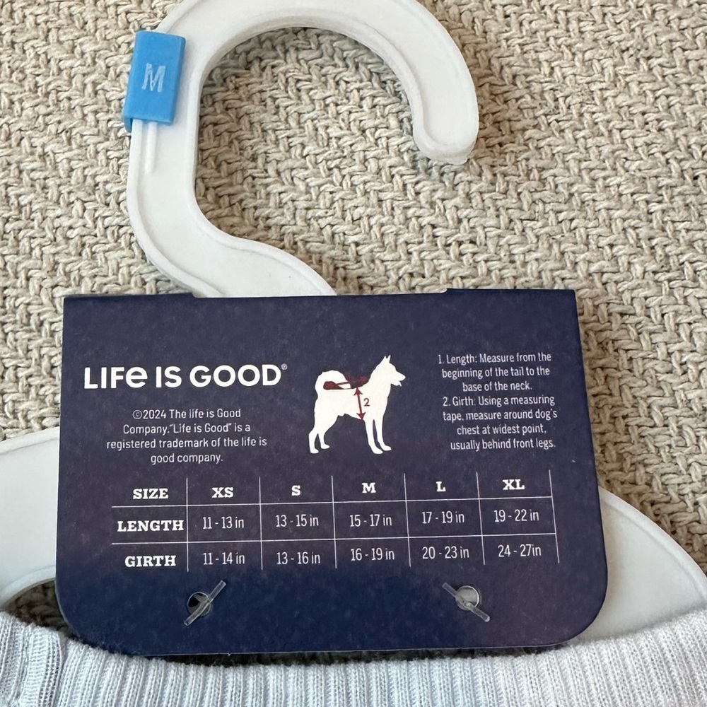 Life is Good Dog Shirt Size Medium NWT Blue Daisy Puppy Pet Gift - Picture 7 of 8